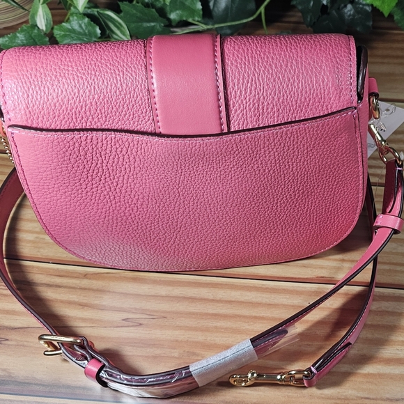 Coach Leather Purse George Saddle Bag Pretty in Pink Coach C3241 ~ NWT - Picture 3 of 16